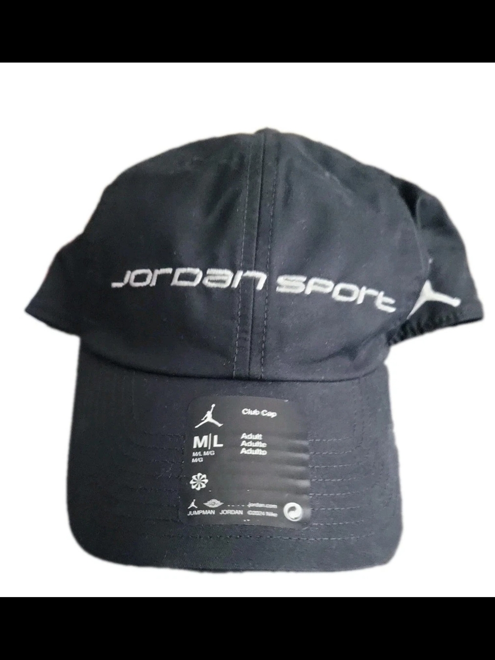 Nike Jordan Sport Black Club Hat Adjustable Size . M/L MSRP $32
